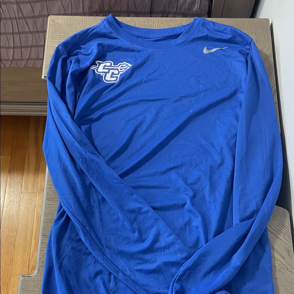 CCSU Nike Men’s Long-Sleeve Blue Performance Shirt